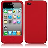 IPHONE 4 / IPHONE 4G SOFT SILICON SKIN GEL CASE - RED PART OF THE QUBITS ACCESSORIES RANGE