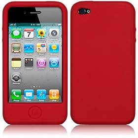 IPHONE 4 / IPHONE 4G SOFT SILICON SKIN GEL CASE - RED PART OF THE QUBITS ACCESSORIES RANGE