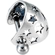 Sterling Silver 925 HOLLOW STAR Pierced Ear Cuff