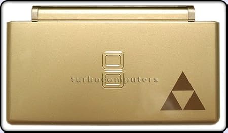 Zelda Gold - Nintendo DS Lite Complete Full Housing Shell Case Replacement Repair w/ Hinge Set