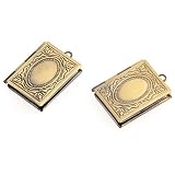 2x 23X19mm Medaillon Buch Medallion Anhänger Basteln