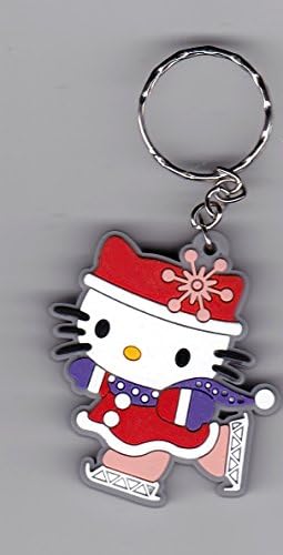 [HK3] HELLO KITTY Sanrio Japanese Animation Cartoon Rubber Keychain / Key-ring 1.5x2 Inches