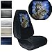 Seat Cover Connection Wolves print 2 High Back Bucket Car Truck SUV Seat Covers - Black