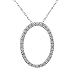 10k White Gold Diamond Oval Pendant (1/10 cttw, I-J Color, I2-I3 Clarity), 18"