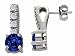2.25 cts 14K White Gold Plated 925 Sterling Silver Lab Created Sapphire Earrings