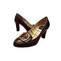 AUTHENTIC COACH HILLORY CRINKLE CHESTNUT PATENT LEATHER HEEL PUMP