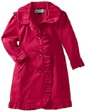 Rothschild Girls 2-6X Toddler Ruffle Placket Raincoat, Azalea, 2T