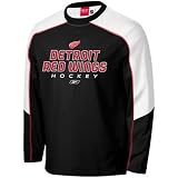 Reebok Detroit Red Wings Black Match-Up Constructed Long Sleeve T-shirt