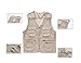 ZQXPP MJ114 Men's Outdoor Multifunction Multi-Pocket Pierced Fishing Vest Photo Journalist's Vest Beige
