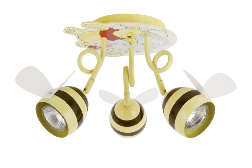 Imagen 3 de Disney WPF0045 - Lámpara de techo con tres focos para habitación infantil, diseño de Winnie the Pooh