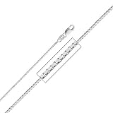 .925 Sterling Silver 1mm Box Link Chain Necklace with Lobster Claw Clasp - 16