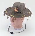 Australian Hat with imitation hanging corks. Adult one size. Colour Green.