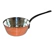 ORIGINAL French Baumalu copper SAUTEUSE - diameter: 24 cm = 9 1/2 / height: 9 cm = 3 5/8 / capacity: 3.6 liter (= 3 3/4 US quarts) - in 2mm thick HAMMERED COPPER + 0.5mm TIN lining - cast iron handle (high quality pan/pot copperware - can be used on electric, gas & ceramic cookers, AGA / Rayburn and in ovens - direct from FRANCE)