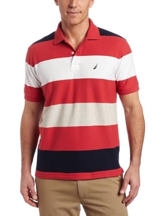Nautica Men's Striped Short Sleeve Polo Shirt Nautica Men's Striped Short Sleeve Polo Shirt