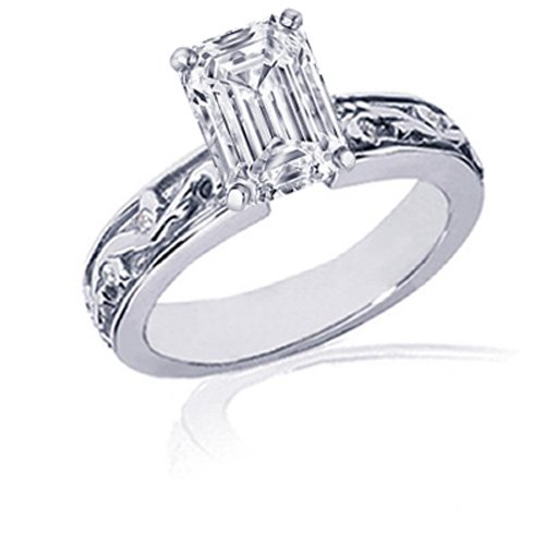 .65 Ct Emerald Cut Diamond Vintage Heirloom Antique Engagement Ring 14K GIA SI1