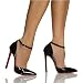 Highest Heel Women's SINFUL-04, 5 1/4 D-Orsay Ankle Strap Pumps with Contrasting Soles, Tone Two Red Hight Heels