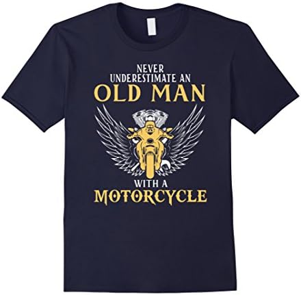 Men's Never Underestimate an Old Man With A Motorcycle.  Medium Navy