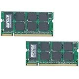 BUFFALO DDR2 533MHz SDRAM(PC2-4200) 200Pin S.O.DIMM 2GB 2g D2/N533-2GX2