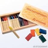Produkt-Bild: Stockmar Wachsmalfarben - 8 Farben Sortiment (8 Wachsmalstifte + 8 Wachsmalbl&ouml;cke) im Holzkasten