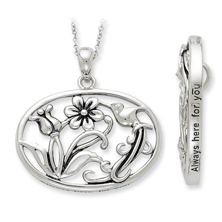 The Black Bow - Always Here For You, Hummingbird Necklace in Silver The Black Bow - Always Here For You, Hummingbird Necklace in Silver