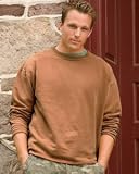 Authentic Pigment 11 oz. Pigment-Dyed Ringspun Cotton Boxy Crew - POPPY - S