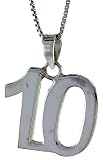Sterling Silver Number 10 Pendant 3/4 in. (18 mm)