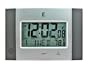 Elgin 4625G Silver Wall Clock with Radio Control