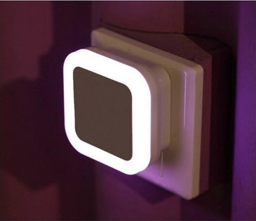 Cobblehome™ 4Pcs Led Night Light Lamp with Auto Light Control Sensor Plug In Wall Perfect for Children, Adults, Elderly as Guide Light in Hallway, Entryway, Stairwell, Kitchen, Bathroom, Bedroom, Living Room to Find Way in Darkness White