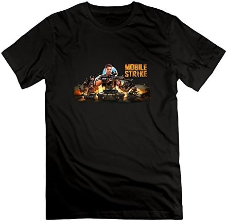 SHMUY Men's Mobile Strike Hack Apk Mod Cotton Round Collar T Shirt,S,Black