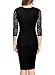 Miusol Women's Deep-V Neck Ruffles Floral Lace Fitted Retro Evening Pencil Dress (Medium, Wine)