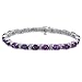 Sterling Silver Oval Cut Amethyst with Genuine title=