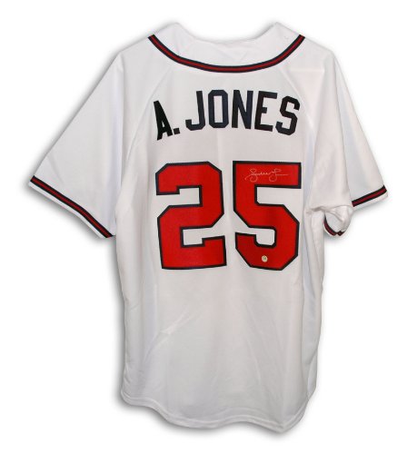 Andruw Jones Autographed Atlanta Braves White Majestic Jersey