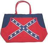 Canvas Embroidered Confederate Flag Tote Bag Rebel