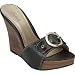 QUPID Konny Womens Wedges - Black/Silver