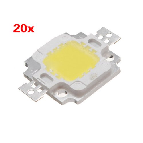 Sonline 20PCS 10W LED Pure White High Power 1100LM LED Lamp SMD Chip light Bulb DC 9-12V
