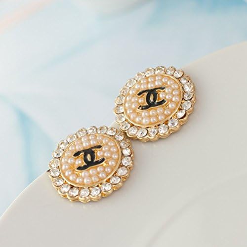 Greatmate Simple Small Circular Lace Pearl Earrings