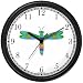 Multicolored No.3 Dragonfly or Dragon Fly - JP Wall Clock by WatchBuddy Timepieces (Slate Blue Frame)