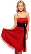 Womens Black Contrast Sleeveless Strap Cocktail Evening Formal Party Dress