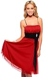 Womens Black Contrast Sleeveless Strap Cocktail Evening Formal Party Dress