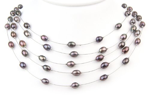 Willow Pearls Melody 5 Silver Necklace