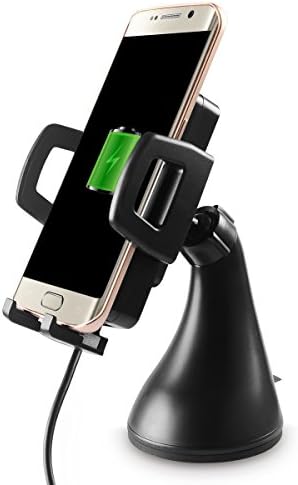 Car wireless fast charger FIRSTWAY QC2.0 Car fast wireless charging QI Standard Holder 360°Degree Rotating Mount with DC5V/2A(MAX),9V/1.8A for Samsung / LG G5/ iPhone for all Qi-Enabled Devices