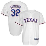 MLB Josh Hamilton Texas Rangers Youth Short Sleeve 6 Button Synthetic Replica Jersey (White, X-Large)