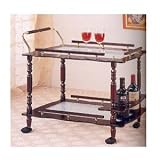 Cherry Finish Serving Cart By Coaster Fine Furniture