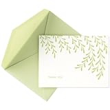 Crane & Co. Letterpress Willows Pearl White Thank You Notes (CT1089)