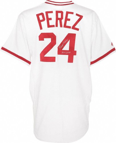 Tony Perez Autographed Jersey | Details: Cincinnati Reds, Throwback, White, HOF 2000 Inscription