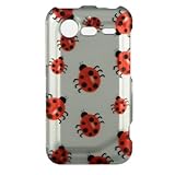 Hard Snap on case With SILVER LADYBUG Design faceplate Sleeve Cover for HTC ....