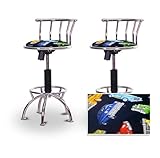 2 24"-29" Old Car Oldsmobile Fabric Seat Chrome Adjustable Specialty / Cust ....