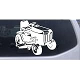 6in X 5.1in White -- Lawn Mower Lawn Care Landscaping Business Car Window Wall Laptop... by Rad Dezigns