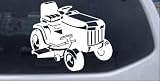 6in X 5.1in White -- Lawn Mower Lawn Care Landscaping Business Car Window Wall Laptop Decal Sticker