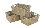 BRAND NEW 3 x SEAGRASS SHELF STORAGE BASKET BOXES